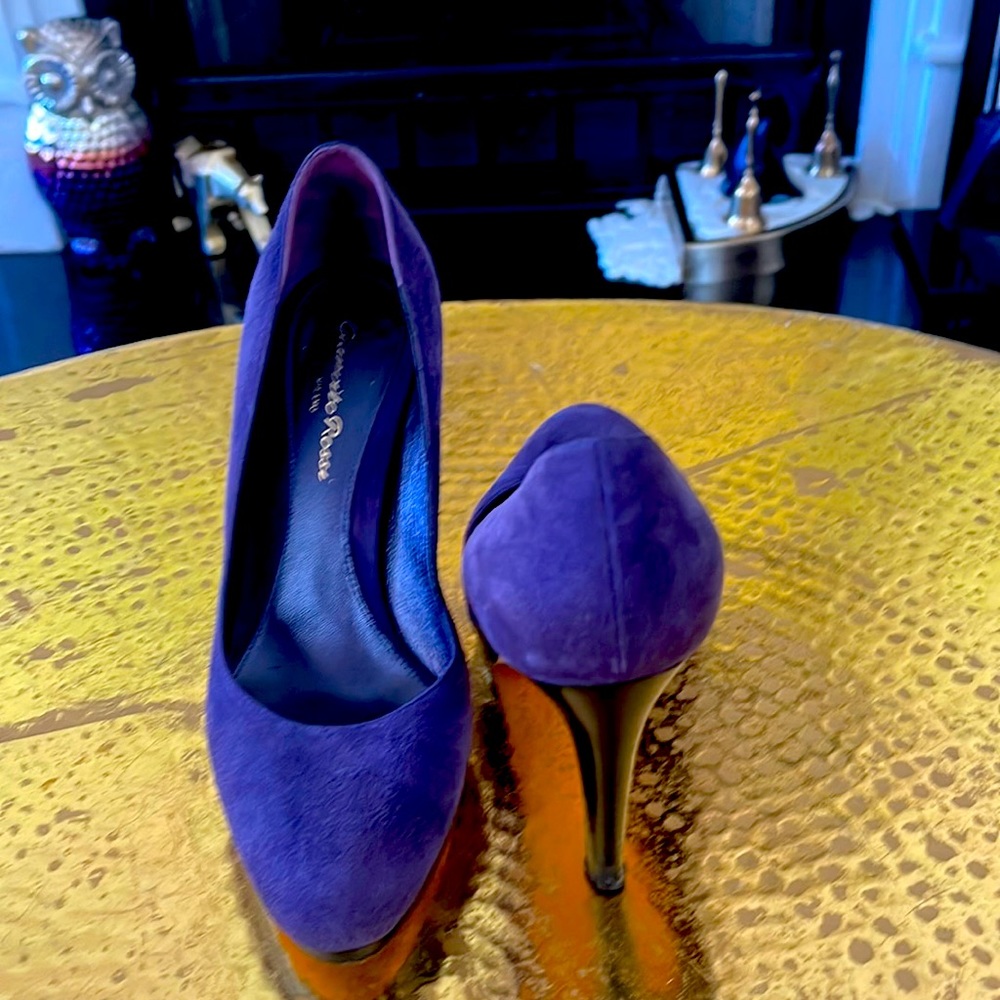Gianvito Rossi Purple Suede Pumps